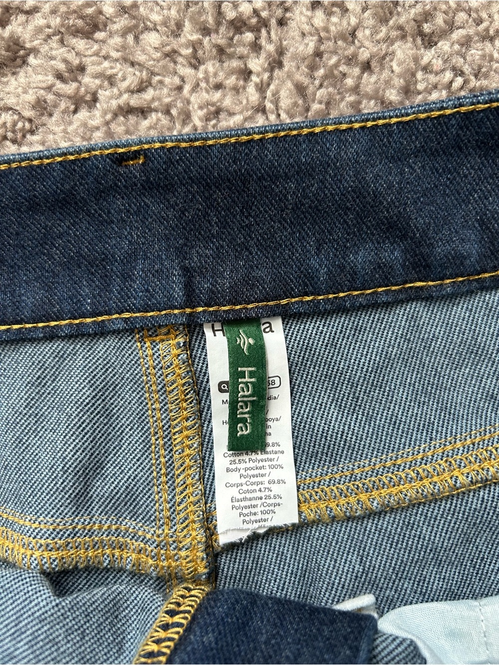 HALARA Dark Blue Wide Leg Jeans with Cuffed Hem - Picture 6 of 7